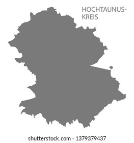 Hochtaunuskreis grey county map of Hessen Germany