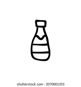 hock wine bottle icon in vector. Logotype - Doodle