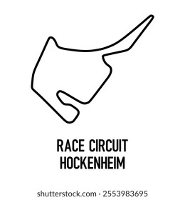 Hockenheim Circuit Vector. Circuit Race Track Illustration with Editable Stroke. Stock Vector.