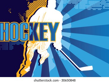 Hockey abstract poster. Vector illustration.