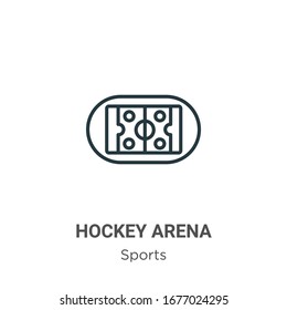 Hockey arena outline vector icon. Thin line black hockey arena icon, flat vector simple element illustration from editable sports concept isolated stroke on white background