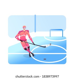 hockey athlete vector illustration flat style design