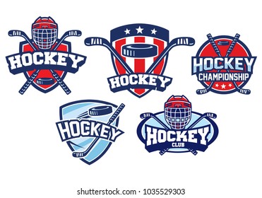 hockey badge design set