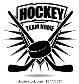 Hockey badge icon symbol  EPS 10 vector, grouped for easy editing. No open shapes or paths.
