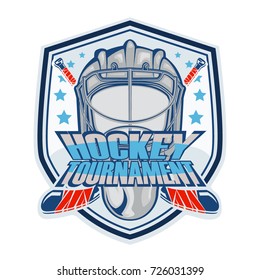 Hockey Badge Logo Design, emblem team tournament template, vector