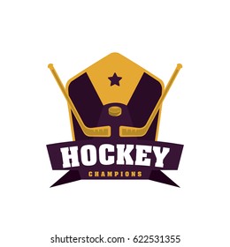 Hockey Badge Logo Design vector template