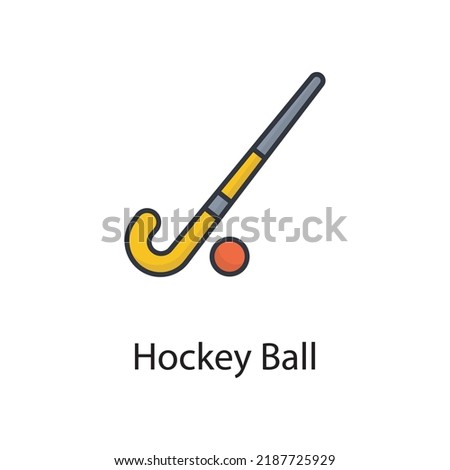 Hockey Ball vector filled outline Icon Design illustration. Sports And Awards Symbol on White background EPS 10 File