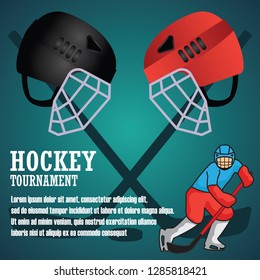 hockey banner for hockey tournament. vector illustration