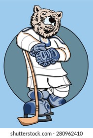 hockey bear white