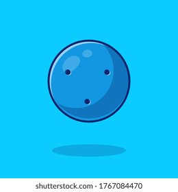 Hockey Blue Small Training Ball Cartoon Vector Icon Illustration. Sport Icon Concept Isolated Premium Vector. Flat Cartoon Style
