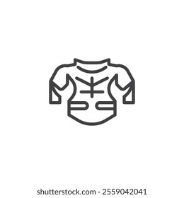 Hockey Body Armor line icon. linear style sign for mobile concept and web design. Hockey protective clothing outline vector icon. Symbol, logo illustration. Vector graphics