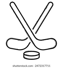 hockey brush strokes on a white background. Vector illustration.