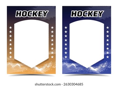 hockey card design photo frame template illustration vector