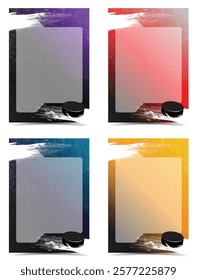 hockey card design set template 