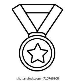 Hockey champion medal icon. Outline illustration of hockey champion medal vector icon for web design isolated on white background
