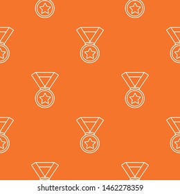 Hockey champion medal pattern vector orange for any web design best