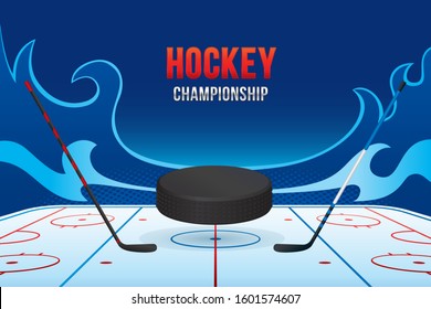 Hockey championship banner design. Vector sport concept.