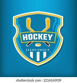Hockey championship sport modern label and badge
