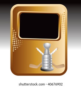 hockey championship trophy on bronze halftone template