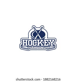 Hockey club emblem. Hockey badge logo, Hockey team game club elements, Vector Logo Illustration Fit to championship or team