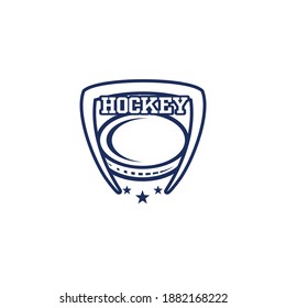 Hockey club emblem. Hockey badge logo, Hockey team game club elements, Vector Logo Illustration Fit to championship or team