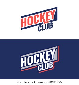 Hockey club logo. Vector illustration and template.