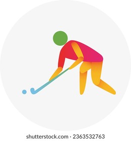 Hockey competition icon. Colorful sport sign. 