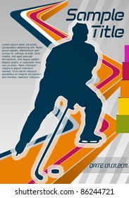 Hockey concept poster template. Vector illustration.