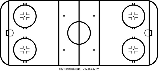 Hockey court in black and white 
