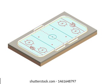 Hockey court isometric vector illustration. Sport court for infographic.