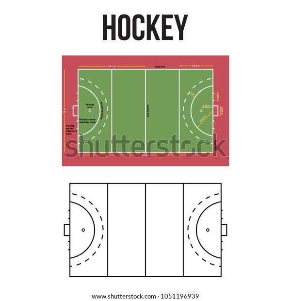 Hockey Court Vector\
Illustration