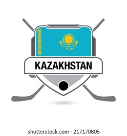 A hockey crest design featuring the flag of Kazakhstan