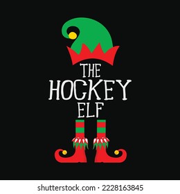 Hockey Elf Matching Family Group Christmas Party Pajama