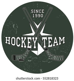 Hockey emblem, coat of arms logo. 