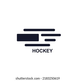 Hockey Emblem Flying Puck Logo Icon Sign