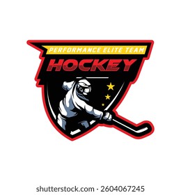Hockey Emblem Logo Design Vector