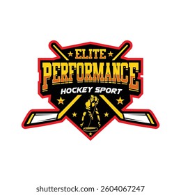 Hockey Emblem Logo Design Vector