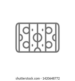 Hockey field, air hockey line icon.