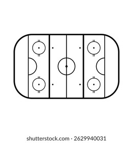 Hockey field icon vector. Hockey rink illustration sign. Hockey symbol or logo.