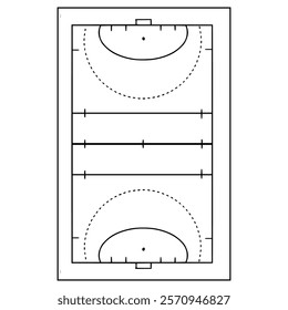 hockey field illustration hand drawn outline vector