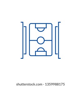 Hockey field line icon concept. Hockey field flat  vector symbol, sign, outline illustration.
