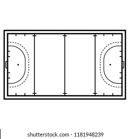 Hockey Field Markup. Vector flat outline icon illustration isolated on white background.
