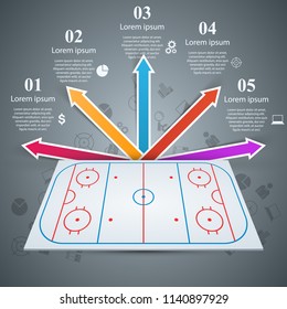 Hockey field template - business infographic. Vector eps 10.