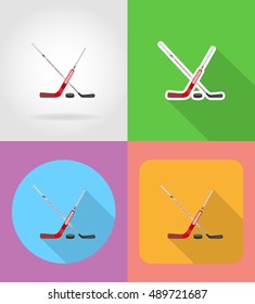 hockey flat icons vector illustration isolated on white background