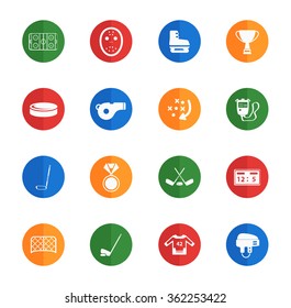Hockey flat icons for web