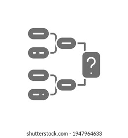 Hockey game scheme, tournament brackets, tactics gray icon.
