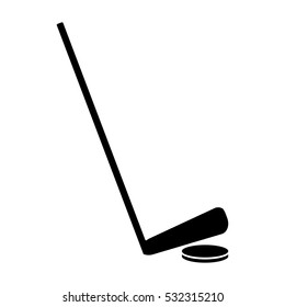 hockey game stick and puck pictogram