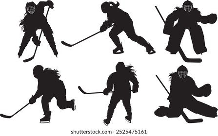 Hockey Girl Silhouette, Ice Hockey, Winter Sports, Hockey Player Cut Files