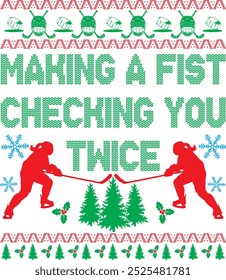 Hockey Girl Ugly Christmas, Making A Fist Checking You Twice, Ice Hockey Cut File