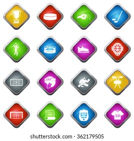 Hockey glossy web icon set